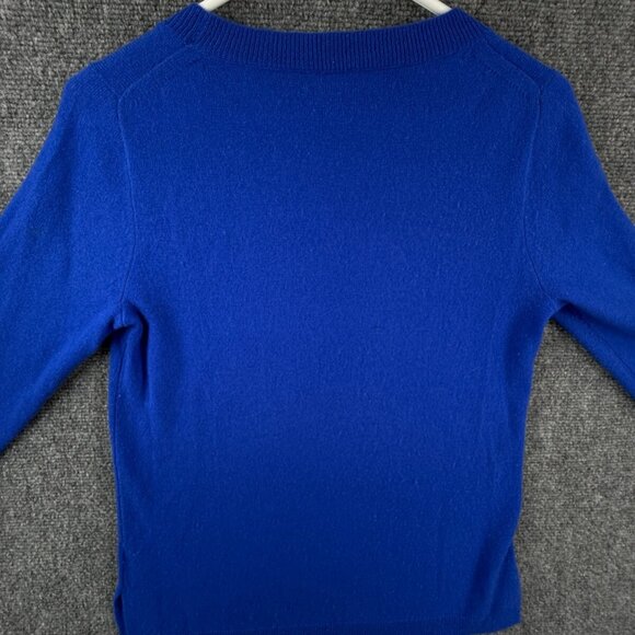 J Crew NO HOLES All Cashmere Sweater Vibrant Blue Super Soft Small Knit Adult - Picture 15 of 15